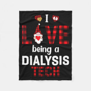 Love A Dialysis Tech Valentine's Day Nephrology Fleece Blanket