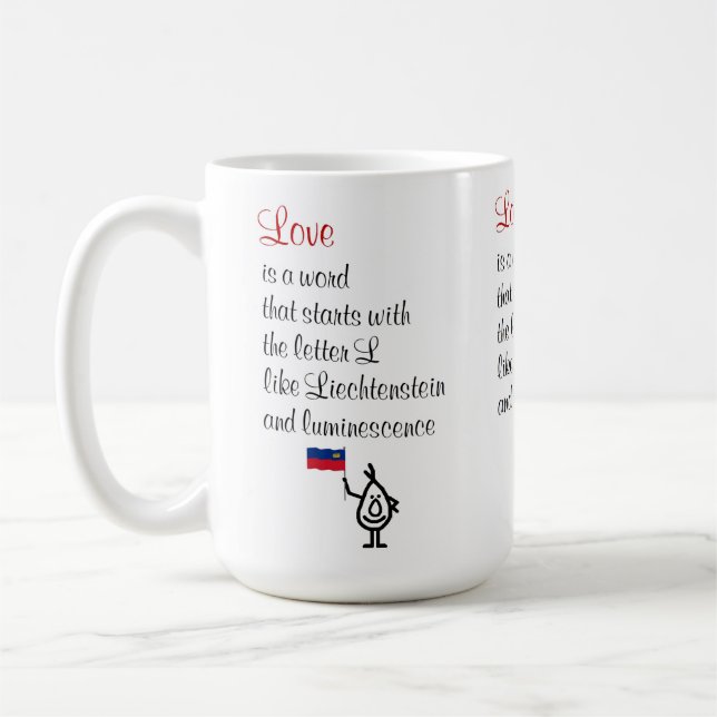 Love, A funny poem for your Valentine Coffee Mug (Left)