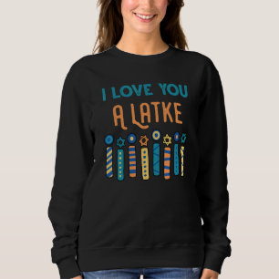 Love A Latke Hanukkah Menorah Nine Candles 4 Sweatshirt
