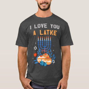 Love A Latke Hanukkah Menorah Nine Candles Funny T T-Shirt