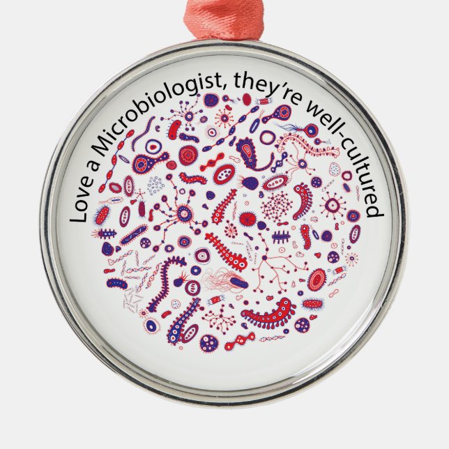 Love a Microbiologist Metal Tree Decoration (Front)