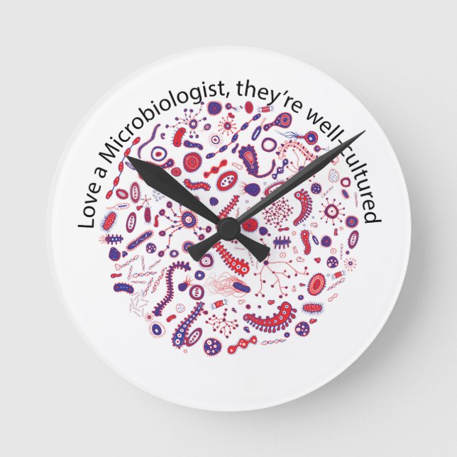 Love a Microbiologist Round Clock (Front)