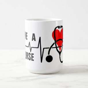 Love a Nurse Heart Stethoscope Design Coffee Mug