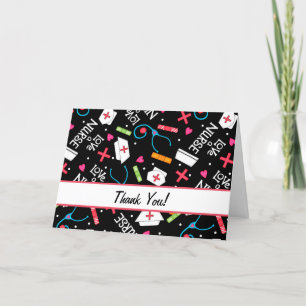 Love a Nurse Thank You Medical Art Black