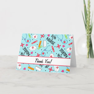 Love a Nurse Thank You Medical Art Light Blue Card