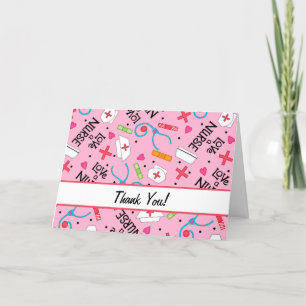 Love a Nurse Thank You Medical Art Pink Card