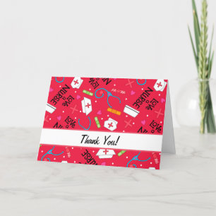 Love a Nurse Thank You Medical Art Red Card