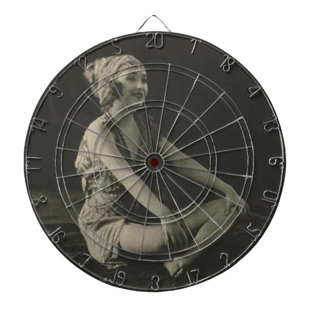 Love a Poor Maid Girl Sitting Cross Legs Dartboard (Front)