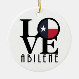 LOVE Abilene Texas Ceramic Ornament