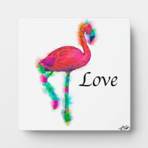 Love - Abstract Flamingo Step Plaque