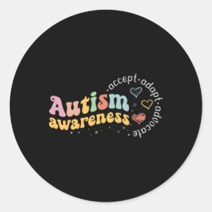 Love Accept Adapt Advocate Autism Awareness Teache Classic Round Sticker