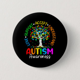 Love Accept Suprt Autistic Autism Awareness Men 6 Cm Round Badge