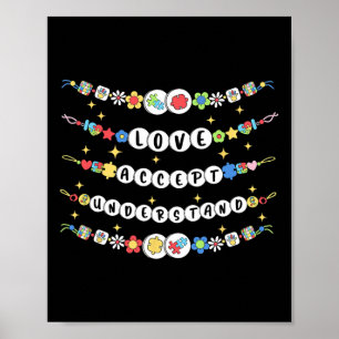 Love Accept Understand Autism Awareness Beaded Bra Poster