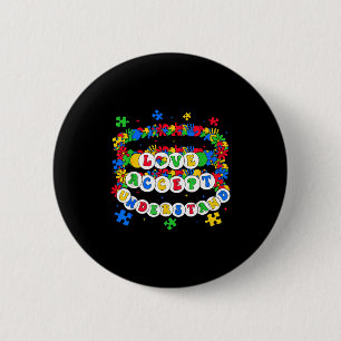 Love accept understand autism awareness day puzzle 6 cm round badge