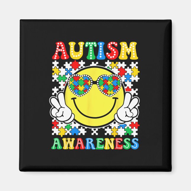 Love Accept Understand Autism Awareness Support Sq Magnet (Front)