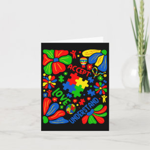 Love Accept Understand Autism Boho Flower Card
