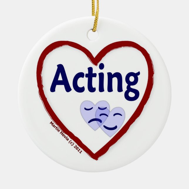 Love Acting Ceramic Tree Decoration (Front)