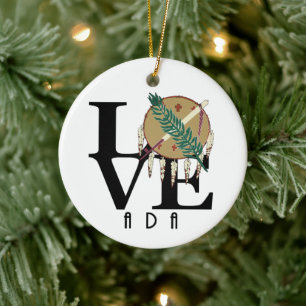 LOVE Ada Oklahoma Ceramic Ornament