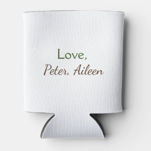 love add name simple minimal editable text rustic can cooler
