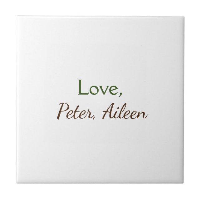 love add name simple minimal editable text rustic ceramic tile (Front)