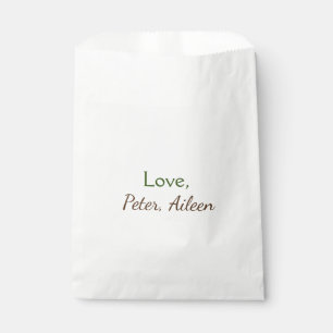 love add name simple minimal editable text rustic favour bag