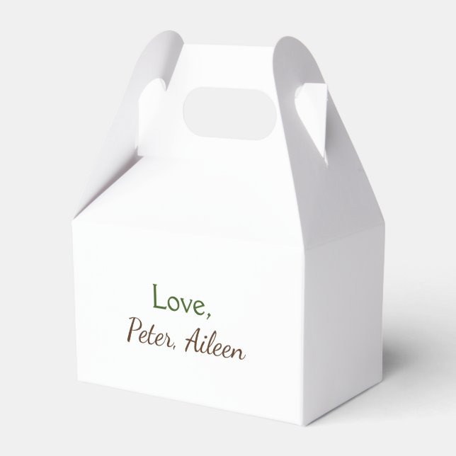 love add name simple minimal editable text rustic favour box (Front Side)