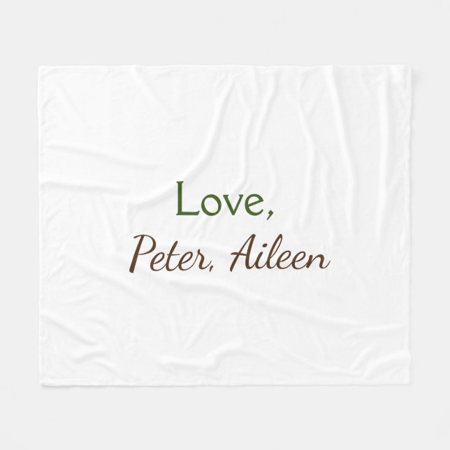love add name simple minimal editable text rustic fleece blanket (Front (Horizontal))