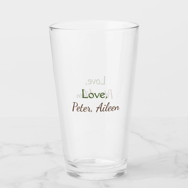 love add name simple minimal editable text rustic glass (Front)