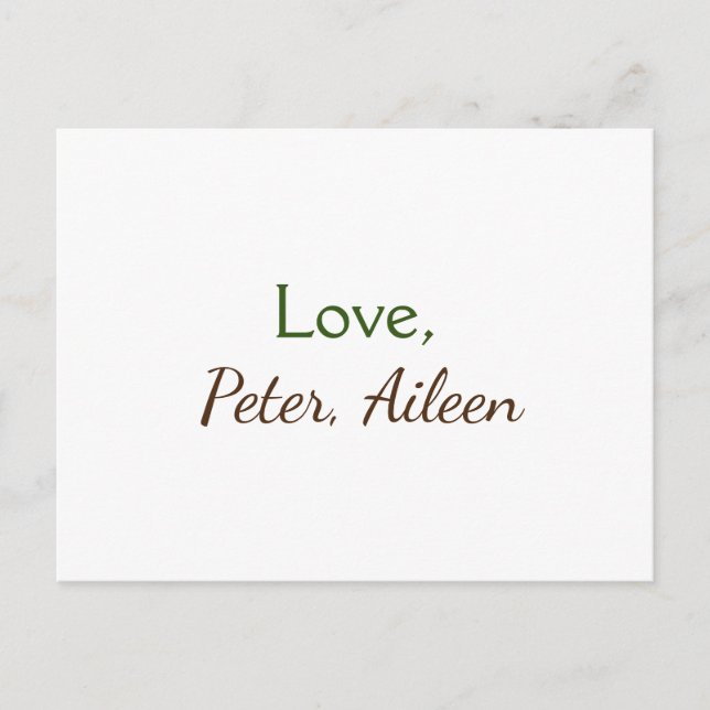 love add name simple minimal editable text rustic postcard (Front)