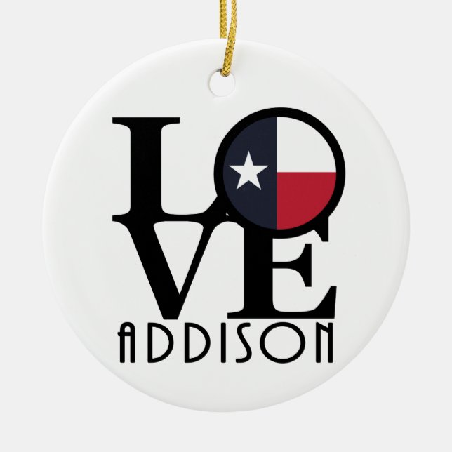 LOVE Addison Ceramic Ornament (Front)