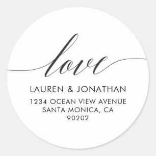 Love Address Labels, Wedding Stickers, Wedding Classic Round Sticker