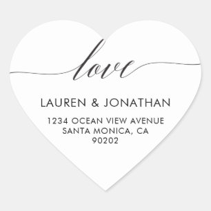 Love Address Labels, Wedding Stickers, Wedding Heart Sticker
