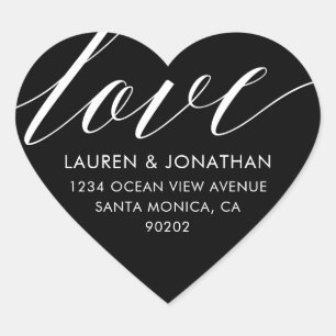 Love Address Labels, Wedding Stickers, Wedding Heart Sticker