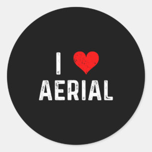 Love aerial - heart - dance dancer dancing gymast classic round sticker