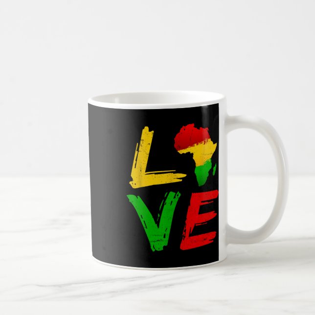 Love Africa Black History Month African American J Coffee Mug (Right)