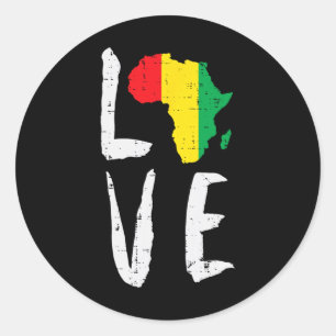 Love Africa Black History Month African American M Classic Round Sticker