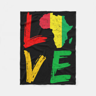 Love Africa Black History Month African American M Fleece Blanket