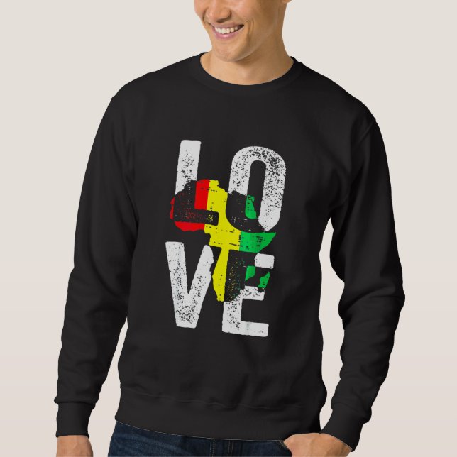 Love Africa Black History Month African American M Sweatshirt (Front)