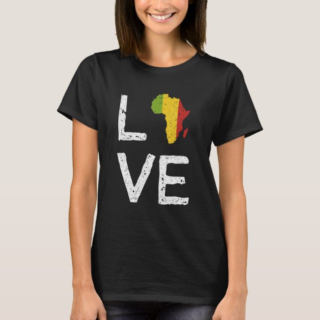 Love Africa Black History Month African American M T-Shirt (Front)