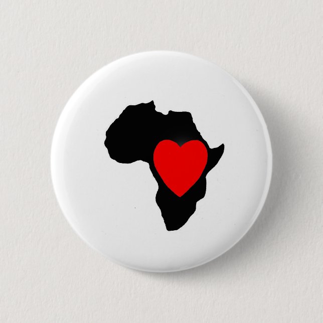 LOVE Africa Button, Africa, Button, 6 Cm Round Badge (Front)