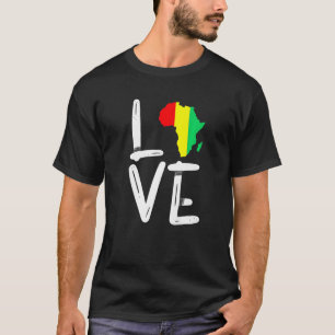 LOVE Africa Map Black History Month Men Women Kids T-Shirt