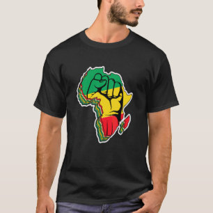 Love Africa Map Black Power Raised Fist In Pan Afr T-Shirt