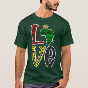 Love Africa Map Juneteenth Black History Month Men T-Shirt