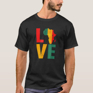 Love Africa Map Juneteenth Black History Month Men T-Shirt
