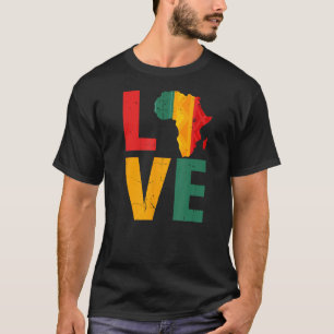 Love Africa Map Juneteenth Black History Month Men T-Shirt