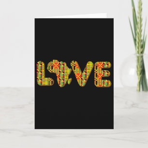 Love Africa Map Kente Cloth African American Pride Card