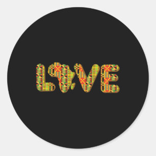 Love Africa Map Kente Cloth African American Pride Classic Round Sticker
