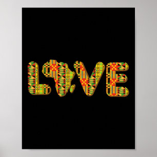 Love Africa Map Kente Cloth African American Pride Poster