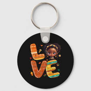 Love African American Black History Month Toddler Key Ring