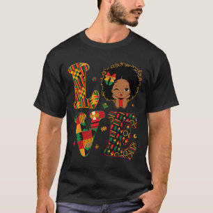 Love African Kente Toddler Girls Black History Mon T-Shirt